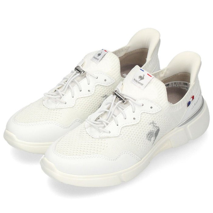 ルコック スポルティフ レディース スリッポン 履きやすい 軽量 3E相当 屈曲 LECOQ LCS ロワール 幅広 ワイド 軽い QL3XJC01 ブラック ホワイト ベージュ グレーシルバー ゴム紐 さっと履ける すぐ履ける 消臭 はっ水 バンジーレース ドローコード きれいめ