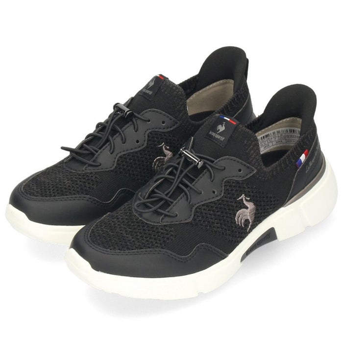 ルコック スポルティフ レディース スリッポン 履きやすい 軽量 3E相当 屈曲 LECOQ LCS ロワール 幅広 ワイド 軽い QL3XJC01 ブラック ホワイト ベージュ グレーシルバー ゴム紐 さっと履ける すぐ履ける 消臭 はっ水 バンジーレース ドローコード きれいめ