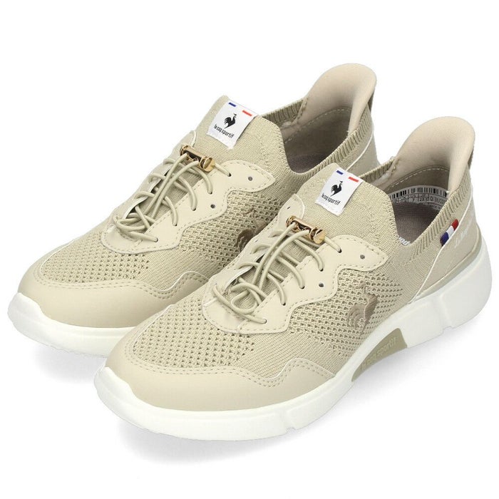 ルコック スポルティフ レディース スリッポン 履きやすい 軽量 3E相当 屈曲 LECOQ LCS ロワール 幅広 ワイド 軽い QL3XJC01 ブラック ホワイト ベージュ グレーシルバー ゴム紐 さっと履ける すぐ履ける 消臭 はっ水 バンジーレース ドローコード きれいめ