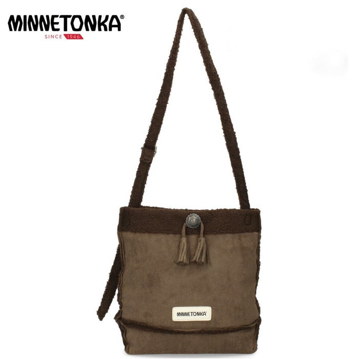 ミネトンカ ショルダーバッグ レディース バッグ おしゃれ 肩掛け スエード ボア 806773 ブラウン ブラック アイボリー 茶色 白 デイリーユース かばん MINNETONKA