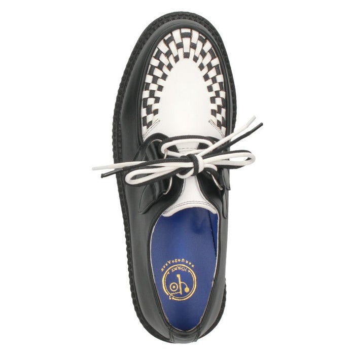 ヨースケ 厚底 ラバーソール 靴 レディース 2810125 ブラック ホワイト マルチ チェック柄 カジュアル レースアップシューズ YOSUKE