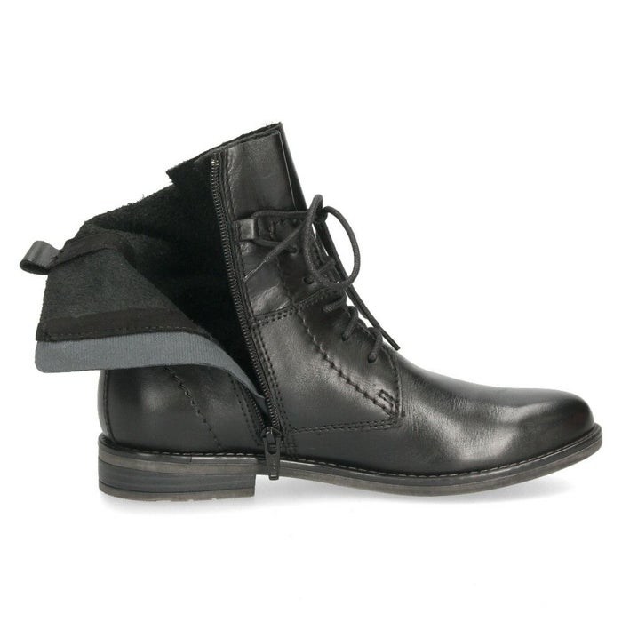 ショートブーツ レディース 本革 レースアップ サイドジップブーツ ファスナー付き ジッパー付き 履きやすい 黒 ブラック パレード Parade 92908