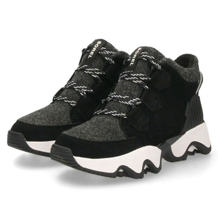 ソレル スニーカー レディース キネティックインパクト カリブープラス SOREL NL5128 ミドルカット 防水 本革 防滑 軽量 厚底 防寒 保温 