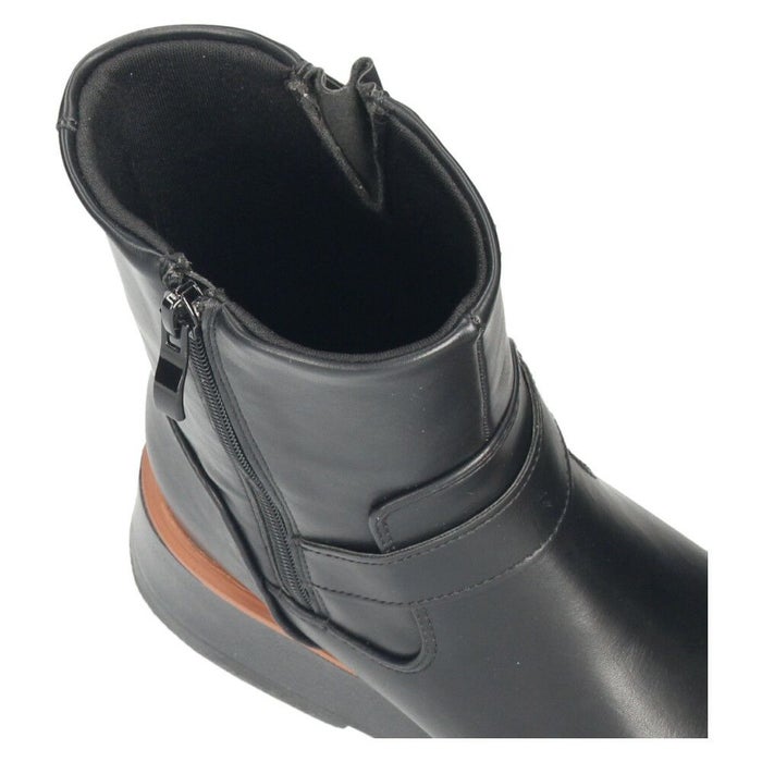 エンジニアブーツ レディース ショートブーツ 軽量 ブラック 撥水 耐水 厚底 ジッパー マンチェッタ MASCHIETTA 9304 