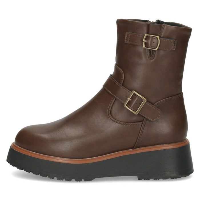 エンジニアブーツ レディース ショートブーツ 軽量 ブラック 撥水 耐水 厚底 ジッパー マンチェッタ MASCHIETTA 9304 