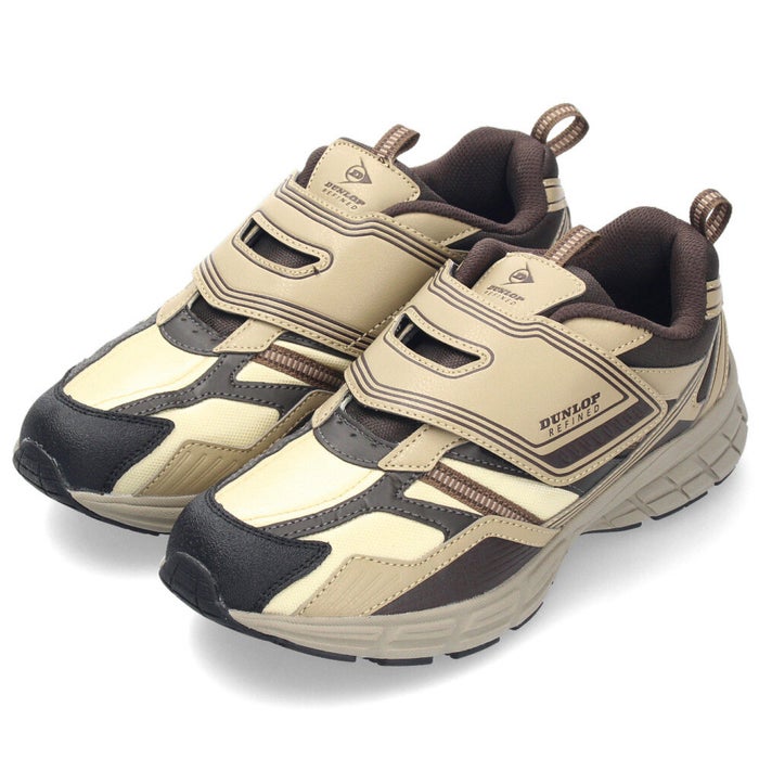ダンロップ スニーカー メンズ 靴 ウォーキングシューズ 幅広 軽い 撥水 ダンロップリファインド DM2021 M2021 ホワイト ブラック ベージュ グレー 黒 白 ベルクロ 面ファスナー DUNLOP REFINED