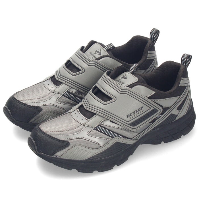 ダンロップ スニーカー メンズ 靴 ウォーキングシューズ 幅広 軽い 撥水 ダンロップリファインド DM2021 M2021 ホワイト ブラック ベージュ グレー 黒 白 ベルクロ 面ファスナー DUNLOP REFINED