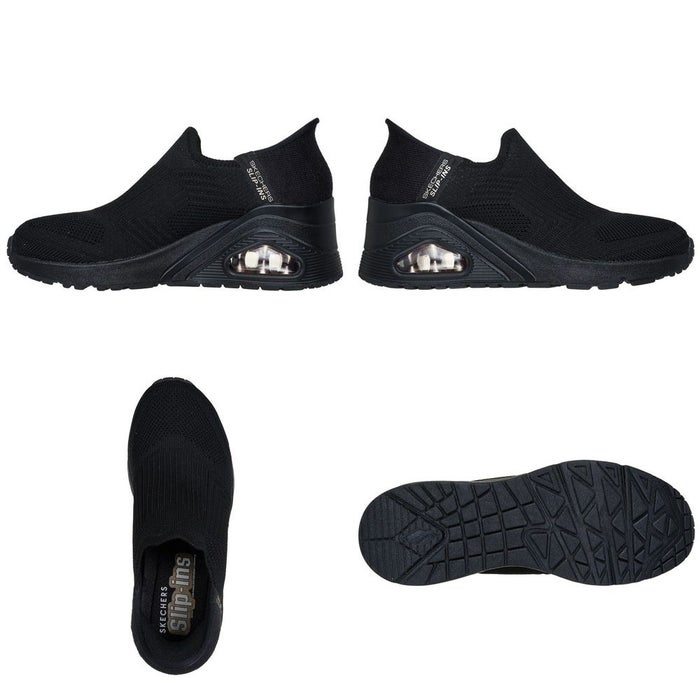 スケッチャーズ スリップインズ ハンズフリー スリッポン スニーカー レディース ウノ ウェッジ キッキング ニット Slip-ins SKECHERS 177523 UNO WEDGE KICKIN' KNIT ブラック 黒 ブラッシュピンク オフホワイト 白 ノーマル幅 履きやすい