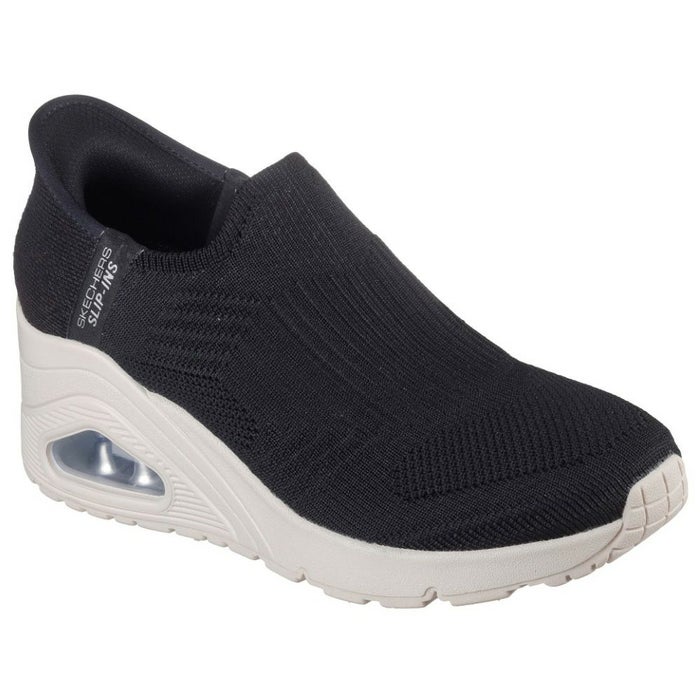 スケッチャーズ スリップインズ ハンズフリー スリッポン スニーカー レディース ウノ ウェッジ キッキング ニット Slip-ins SKECHERS 177523 UNO WEDGE KICKIN' KNIT ブラック 黒 ブラッシュピンク オフホワイト 白 ノーマル幅 履きやすい