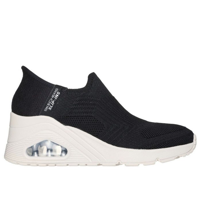 スケッチャーズ スリップインズ ハンズフリー スリッポン スニーカー レディース ウノ ウェッジ キッキング ニット Slip-ins SKECHERS 177523 UNO WEDGE KICKIN' KNIT ブラック 黒 ブラッシュピンク オフホワイト 白 ノーマル幅 履きやすい
