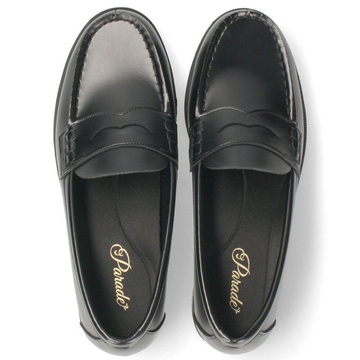 ローファー 学生 レディース 滑らない 屈曲 黒 茶色 通学 学生靴 痛くない 柔らかい 人工皮革 卒業式 入学式 中学生 高校生 パレード Parade 991101 ブラック ブラウン