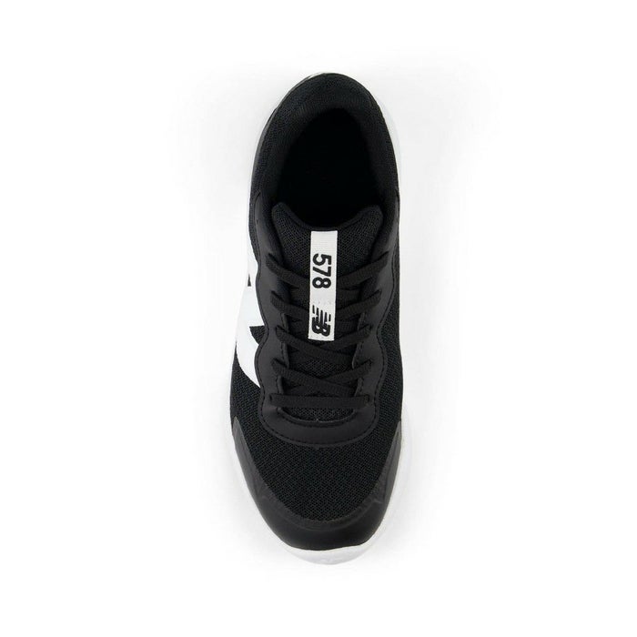 ニューバランス キッズ スニーカー 黒 白 ジュニア ランニングシューズ new balance 578 v1 Lace 子供 靴 通学 体育 スポーツ 運動靴 ブラック ホワイト GK578