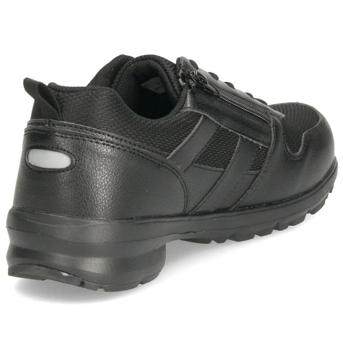 スニーカー メンズ 紐 ジッパー ４E 幅広 軽量 ローカット ブラック ダークブラウン 靴 Parade パレード 5104 5105