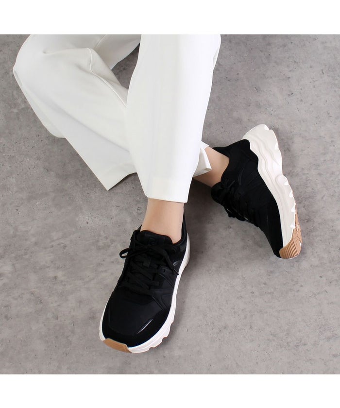  スニーカー レディース スリッポン 靴 厚底 ローカット 手を使わずに履ける Parade 51702  楽すぽっ  黒 ブラック ベージュ