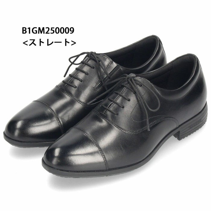 ミズノ ビジネスシューズ メンズ 革靴 ストレートチップ プレーントゥ スリッポン 本革 黒 MIZUNO エクスライト ST3 PT2 SO B1GM 250009 250109 250209 ブラック