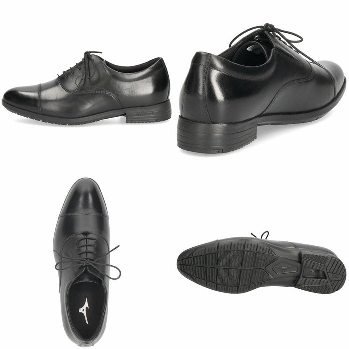 ミズノ ビジネスシューズ メンズ 革靴 ストレートチップ プレーントゥ スリッポン 本革 黒 MIZUNO エクスライト ST3 PT2 SO B1GM 250009 250109 250209 ブラック