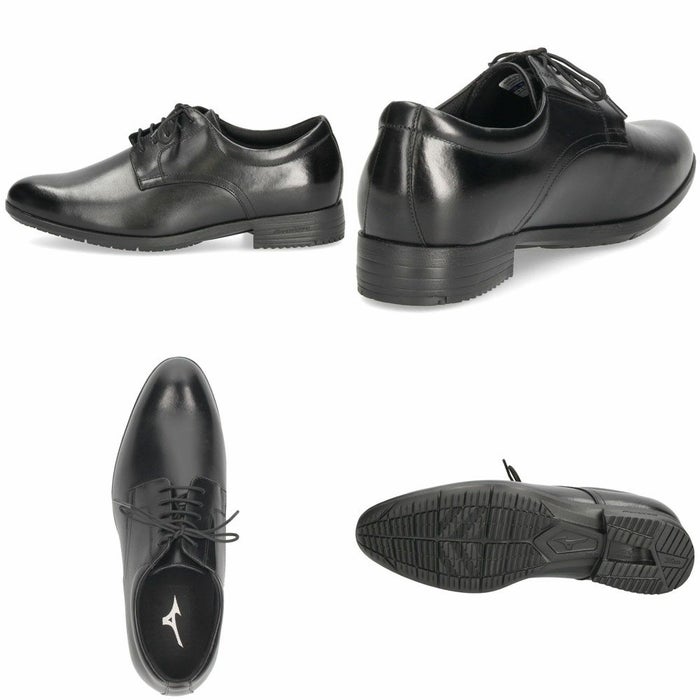 ミズノ ビジネスシューズ メンズ 革靴 ストレートチップ プレーントゥ スリッポン 本革 黒 MIZUNO エクスライト ST3 PT2 SO B1GM 250009 250109 250209 ブラック