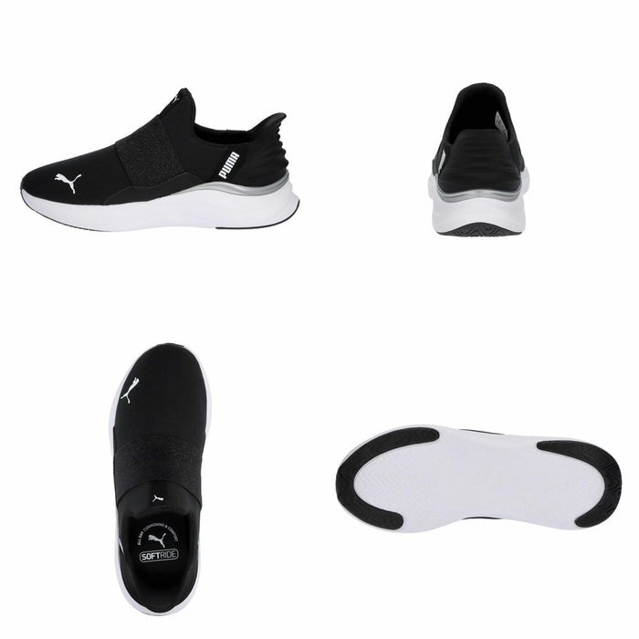 プーマ スニーカー レディース スリッポン 厚底 ハンズフリー 黒 白 PUMA ソフトライド ハーモニー イーズイン GL W ランニングシューズ 軽量 ワイド幅 311999