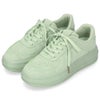 スニーカー レディース 靴 ローカット レースアップ ウォッシュ加工 厚底 カジュアル グレー アイボリー ミント Super 95023