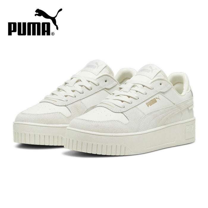 プーマ スニーカー レディース 厚底 白 ホワイト グレー PUMA キャリーナ ストリート SD ローカット 靴 シンプル 395093