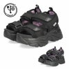 ヨースケ 厚底サンダル レディース 4460022 YOSUKE 靴 スニーカー 黒 ブラック 紫 幅広 3E ベルクロ 