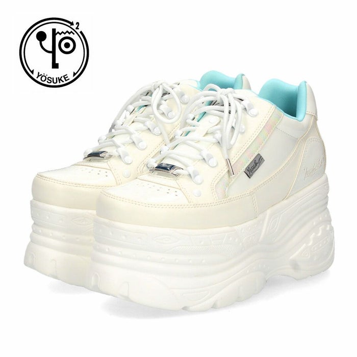 ヨースケ 厚底スニーカー レディース 2601023 YOSUKE 靴 スニーカー SANMARU 3E 幅広 黒 ブラック 白 ウェッジヒール ジッパー