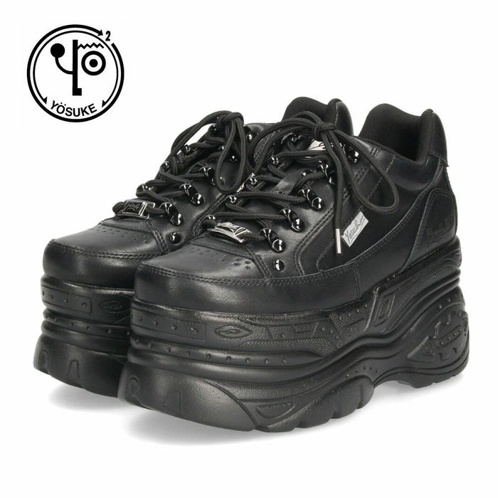 ヨースケ 厚底スニーカー レディース 2601023 YOSUKE 靴 スニーカー SANMARU 3E 幅広 黒 ブラック 白 ウェッジヒール ジッパー