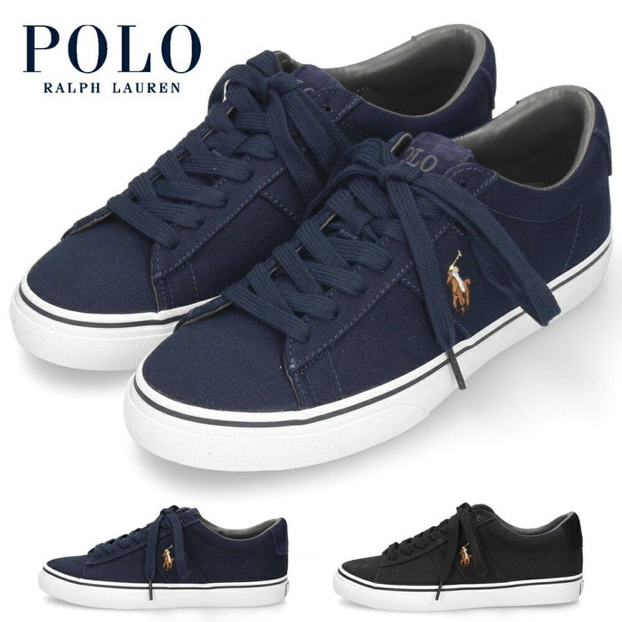 ポロ ラルフローレン スニーカー メンズ 黒 紺 ローカット キャンバス ブラック ネイビー POLO RALPH LAUREN SAYER NE SK VLC 816749369001 816749369002
