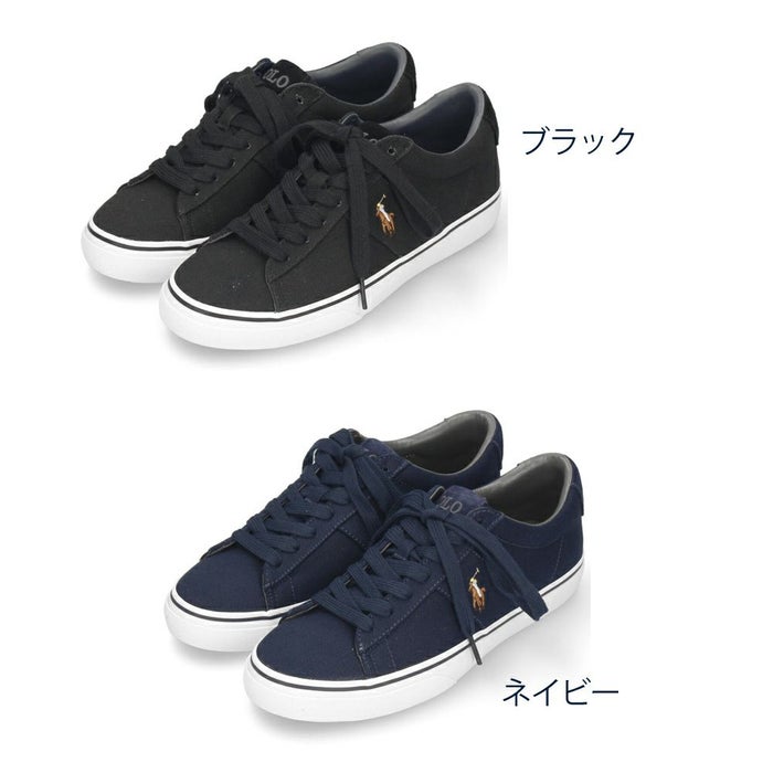 ポロ ラルフローレン スニーカー メンズ 黒 紺 ローカット キャンバス ブラック ネイビー POLO RALPH LAUREN SAYER NE SK VLC 816749369001 816749369002