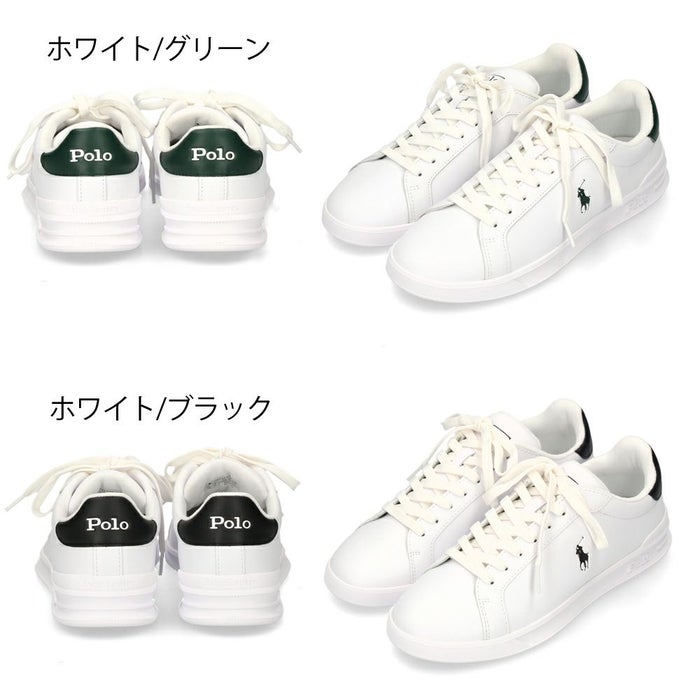 ポロ ラルフローレン スニーカー メンズ レザー 白 ローカット ホワイト  POLO RALPH LAUREN HRT CT II SNEAKERS ATHLETIC 809829824004 809829824005