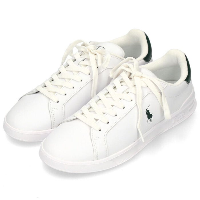 ポロ ラルフローレン スニーカー メンズ レザー 白 ローカット ホワイト  POLO RALPH LAUREN HRT CT II SNEAKERS ATHLETIC 809829824004 809829824005