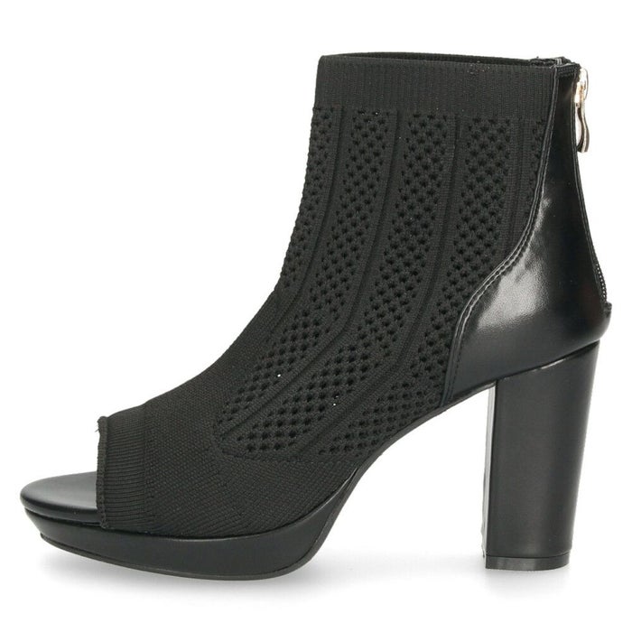 ブーツ サンダル レディース 春夏 厚底 ショート丈 黒 チャンキーヒール メッシュ 890891 ブラック アイボリー ライトグレー ファスナー 靴 byあしながおじさん