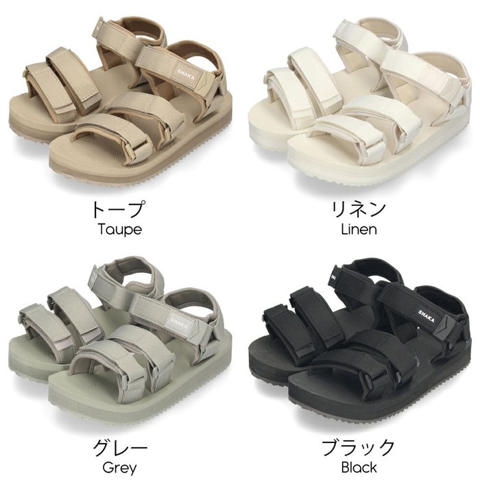 シャカ サンダル レディース ネオバンジー GE スポーツサンダル 軽量 NEO BUNGY GE SK-284 ブラック グレー トープ リネン 黒 スポサン 靴 SHAKA