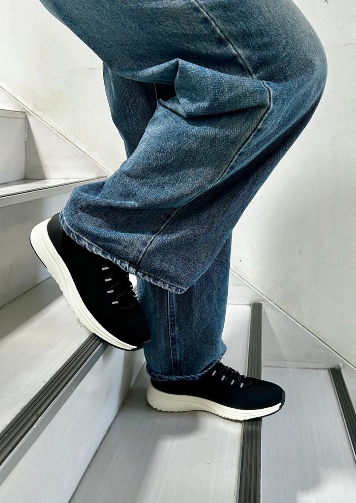 スニーカー レディース スリッポン 軽量 歩きやすい 疲れない 厚底 おしゃれ 靴 楽すぽっ ブラック ピンクベージュ 黒 グレー パレード Parade 91301