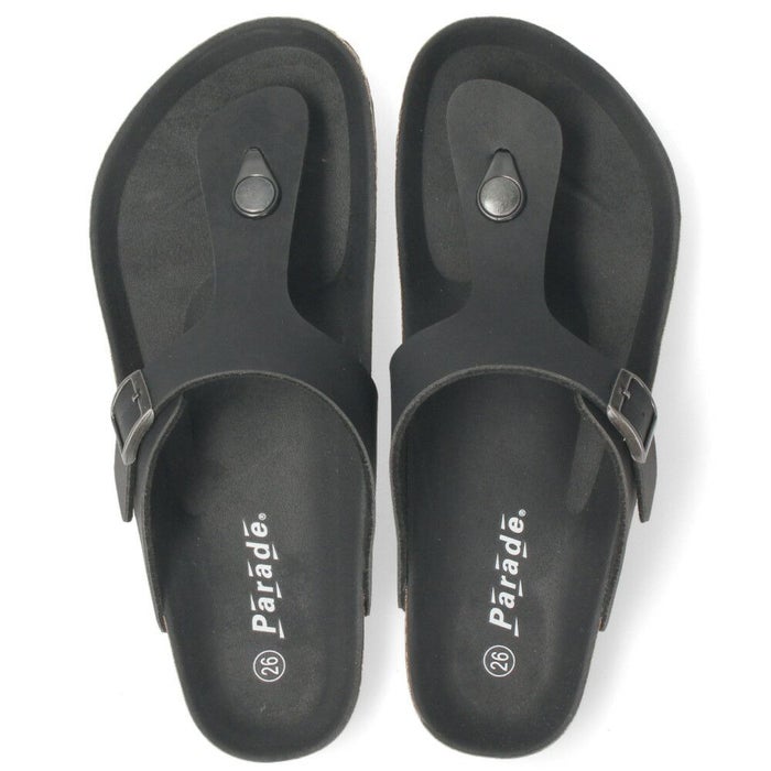 メンズ サンダル カジュアル トングサンダル おしゃれ シンプル 定番 フットベッド コンフォート ブラック ブラウン 黒 茶色 2215 パレード Parade