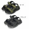 メンズ サンダル カジュアル 黒 かかと付き スポーツサンダル 軽量 歩きやすい 面ファスナー 調節可能 ブラック カーキ パレード 52101 Parade