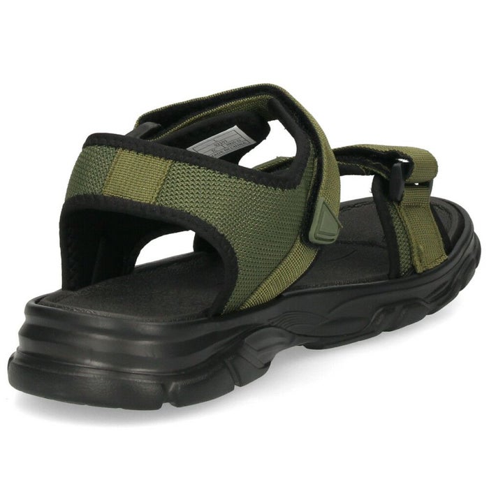 メンズ サンダル カジュアル 黒 かかと付き スポーツサンダル 軽量 歩きやすい 面ファスナー 調節可能 ブラック カーキ パレード 52101 Parade