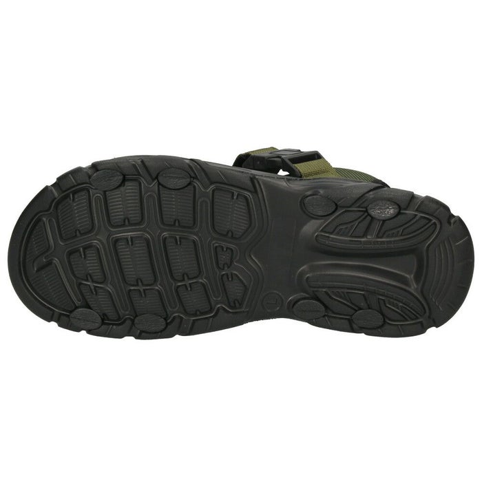 メンズ サンダル カジュアル 黒 かかと付き スポーツサンダル 軽量 歩きやすい 面ファスナー 調節可能 ブラック カーキ パレード 52101 Parade