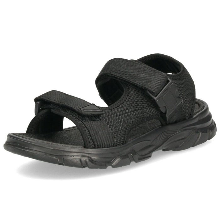 メンズ サンダル カジュアル 黒 かかと付き スポーツサンダル 軽量 歩きやすい 面ファスナー 調節可能 ブラック カーキ パレード 52101 Parade