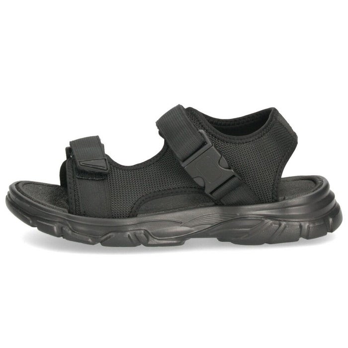 メンズ サンダル カジュアル 黒 かかと付き スポーツサンダル 軽量 歩きやすい 面ファスナー 調節可能 ブラック カーキ パレード 52101 Parade