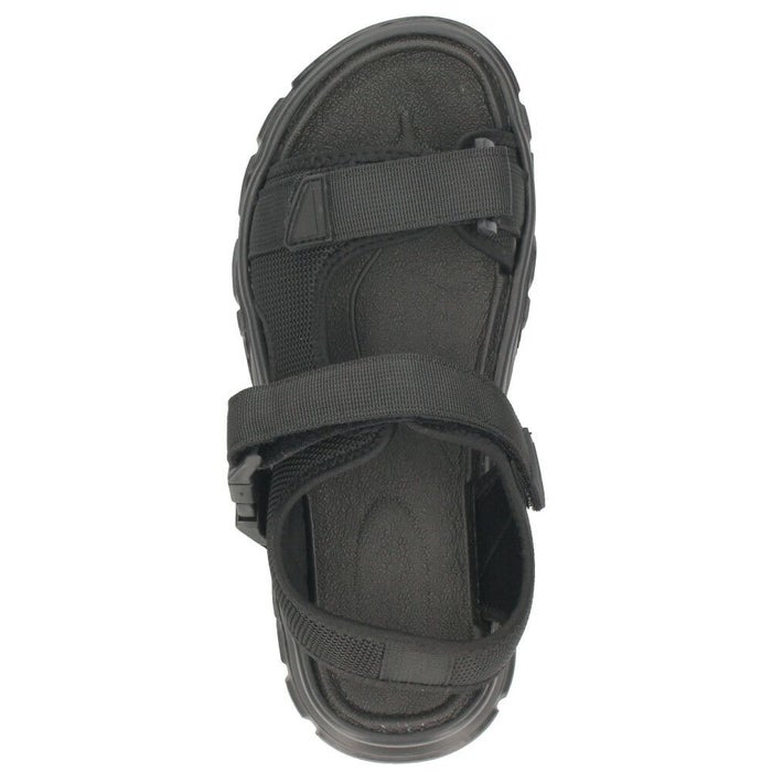 メンズ サンダル カジュアル 黒 かかと付き スポーツサンダル 軽量 歩きやすい 面ファスナー 調節可能 ブラック カーキ パレード 52101 Parade