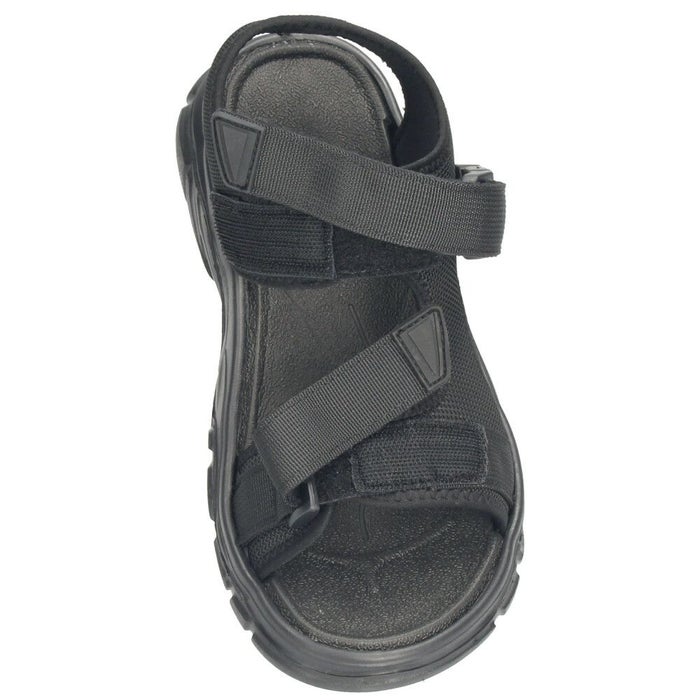 メンズ サンダル カジュアル 黒 かかと付き スポーツサンダル 軽量 歩きやすい 面ファスナー 調節可能 ブラック カーキ パレード 52101 Parade
