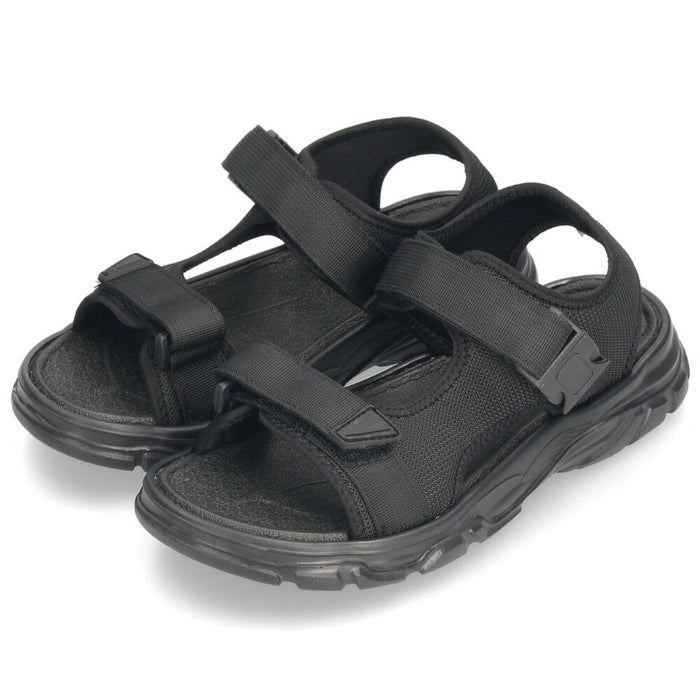 メンズ サンダル カジュアル 黒 かかと付き スポーツサンダル 軽量 歩きやすい 面ファスナー 調節可能 ブラック カーキ パレード 52101 Parade