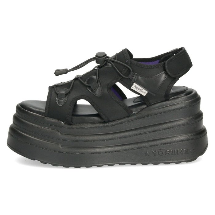 ヨースケ 厚底サンダル レディース ブラック 黒 スポーツサンダル ベルクロ スポサン YOSUKE 2710021