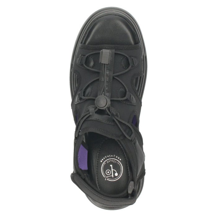 ヨースケ 厚底サンダル レディース ブラック 黒 スポーツサンダル ベルクロ スポサン YOSUKE 2710021