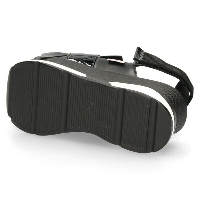 ヨースケ 厚底サンダル レディース ブラック ホワイト 黒 白 ビジュー フリル バックストラップ YOSUKE 4450033