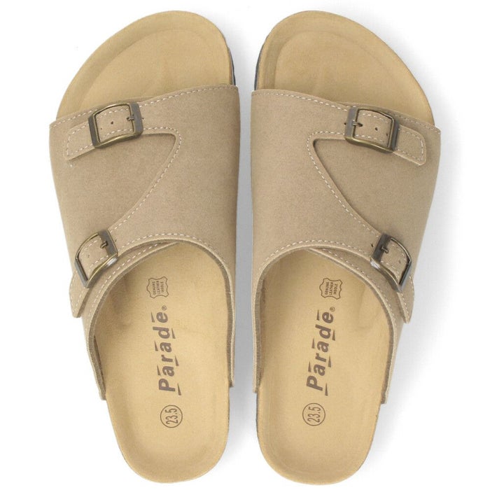 サンダル レディース ぺたんこ おしゃれ 黒 コンフォートサンダル カジュアル 疲れない つっかけ ブラック グレー 148 パレード Parade