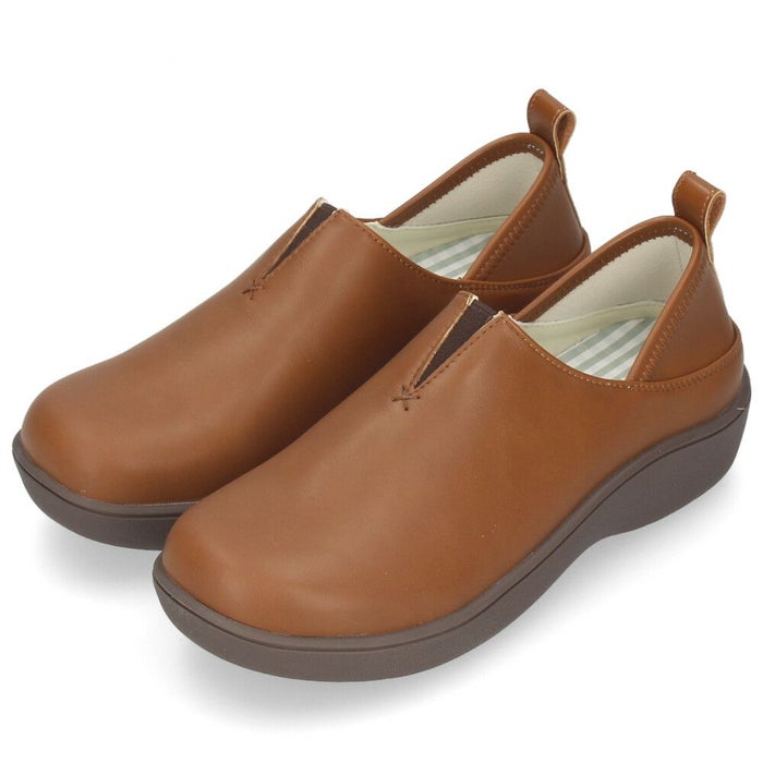 スリッポン レディース シューズ かかとが踏める 2WAY 防滑 靴 幅広 3E ブラック 黒 アイボリー ブラウン Parade パレード 51303