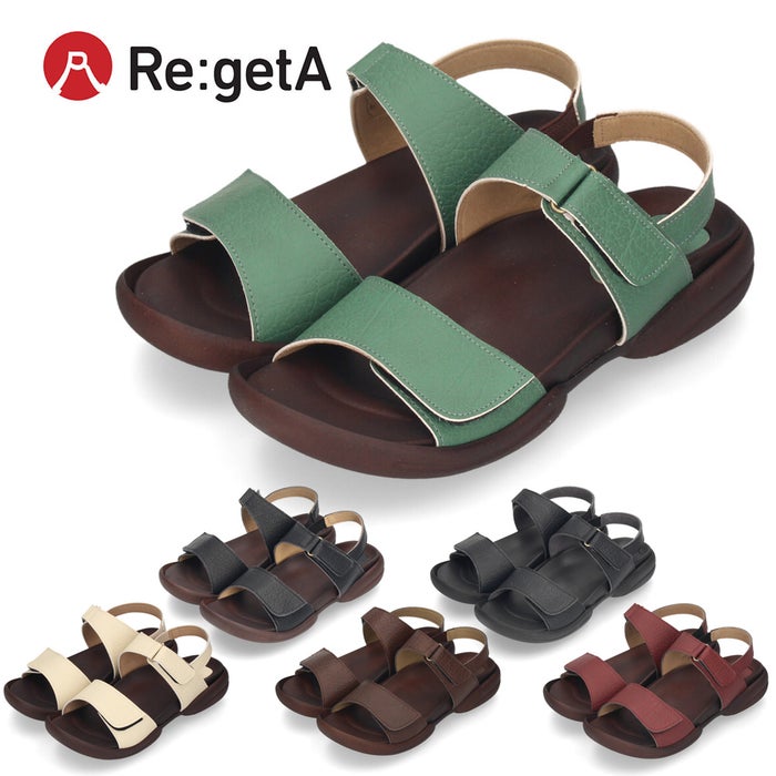 リゲッタ R279 バックベルト付きグミサンダル レディース サンダル Re:getA カジュアル コンフォート 履きやすい 歩きやすい 痛くない バックベルト 日本製