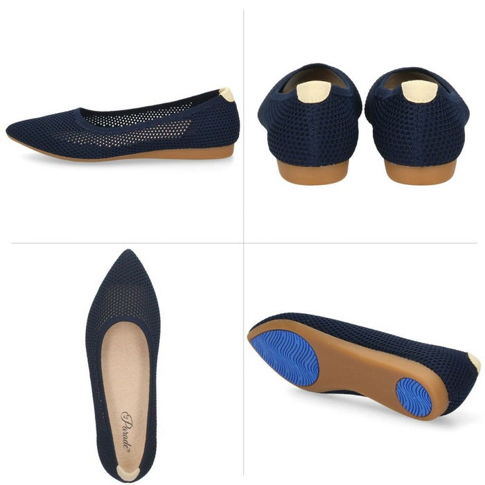 パンプス ローヒール おしゃれ メッシュ フラットパンプス 黒 ブラック ネイビー ベージュ ピンク レディース 靴 履きやすい 軽量 シューズ パレード P3 Parade